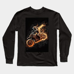 Dirt Bike With Flames Long Sleeve T-Shirt
